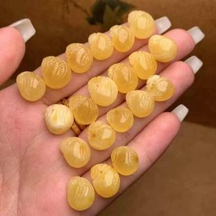 Natural Beeswax Carved Money Bag Accessories Chicken Fat Yellow Waxy Rich Cultural Toy Accessories Random DIY Bracelet