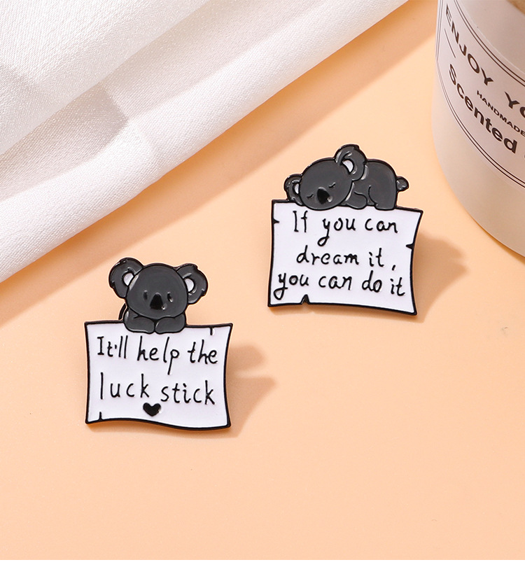 8g Weight Cartoon Style Cute Pin Koala Alloy Enamel Unisex Brooches