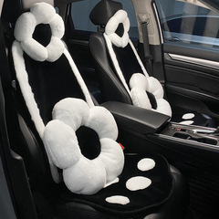 Car seat cushion winter fluffy warm heating universal for women four seasons single small waist rear three-piece set