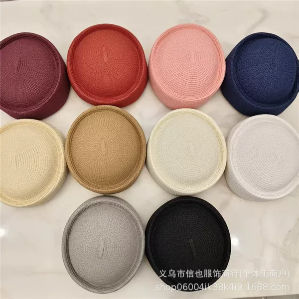 High-End Solid Color Pillbox Hat, Popular Foreign Trade Brand, Same Style as Famous Brands, Stylish Beret Hat, Simple Cloche Hat, Straw Hat, Fedora