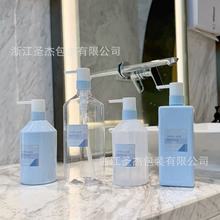 4CC大出量洗发水瓶PET扁方沐浴液瓶1000ml洗衣液按压身体乳包装瓶