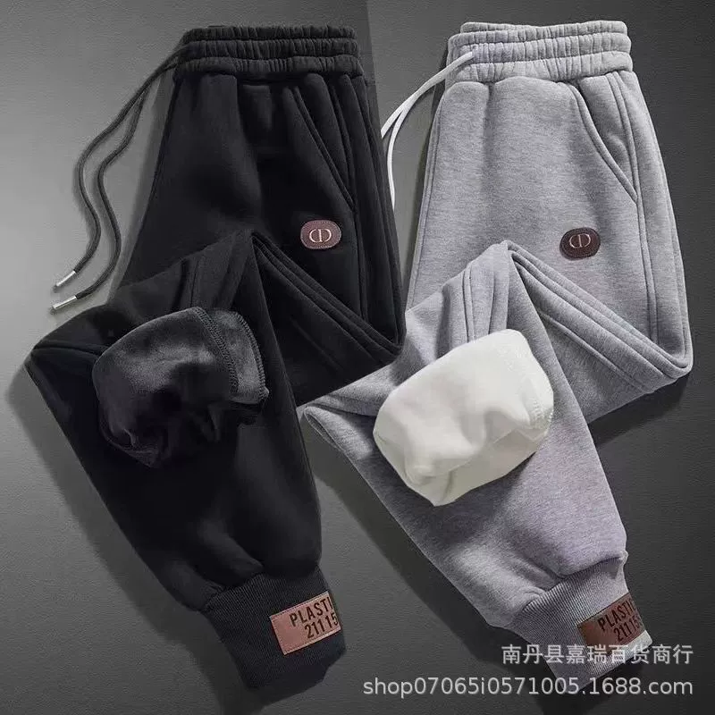 Плюшевые брюки мужские зимние новые утолщенные спортивные брюки спортивные штаны для мальчиков мужская осенне-зимняя рабочая одежда мужские повседневные брюки