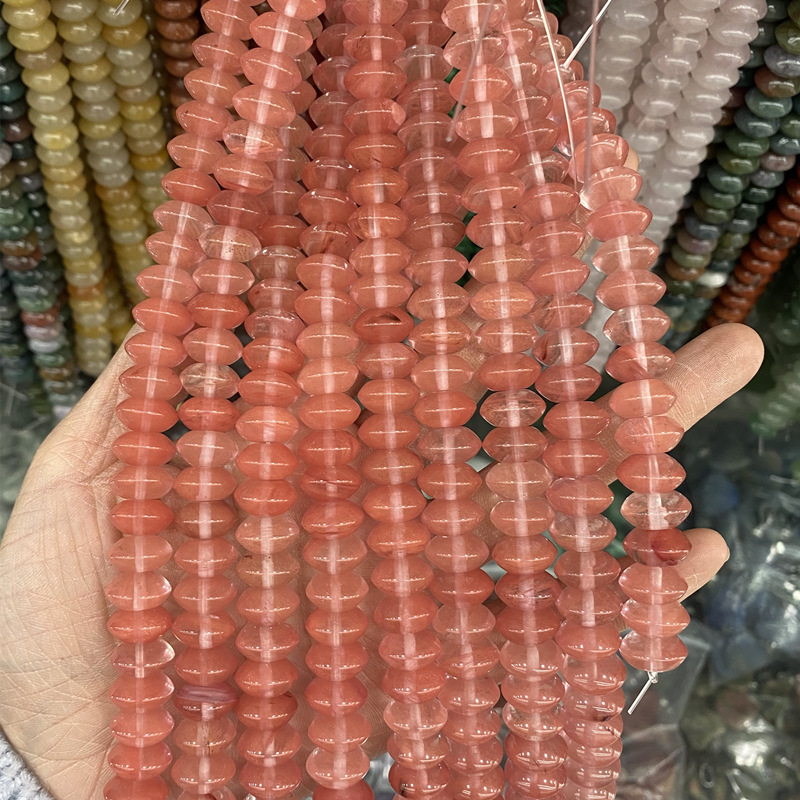 天然石クリスタル瑪瑙空飛ぶ円盤型ポイントビーズルースビーズスペーサー DIY ジュエリーアクセサリービーズブレスレットネックレス卸売|undefined