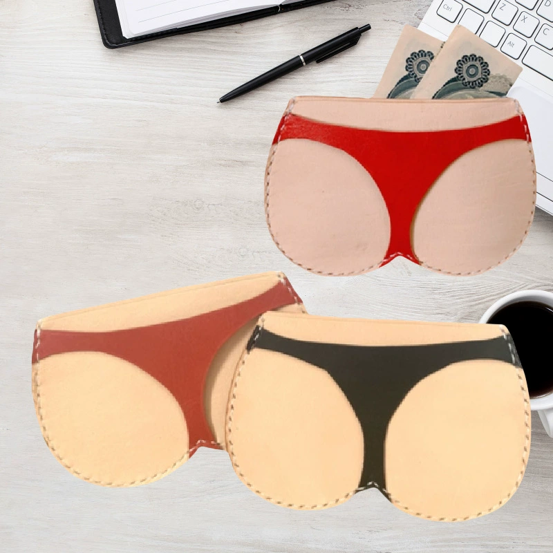 Креативный милый треугольный держатель для карт в стиле бикини, кожаные брюки, многопозиционный держатель для карт, портативная мини-сумка для хранения наличных