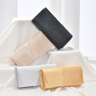 Cross-border pleated dinner bag women's banquet portable evening dress exquisite hand bag vintage cheongsam bag wholesale