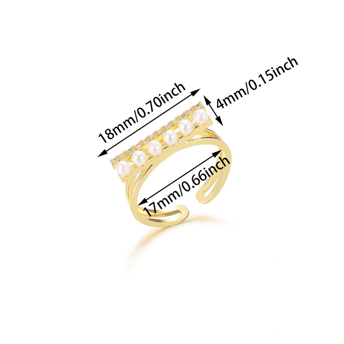 1 Piece Quantity Wholesale Jewelry Elegant Simple Style Geometric Butterfly Imitation Pearl Copper Plating Open Rings