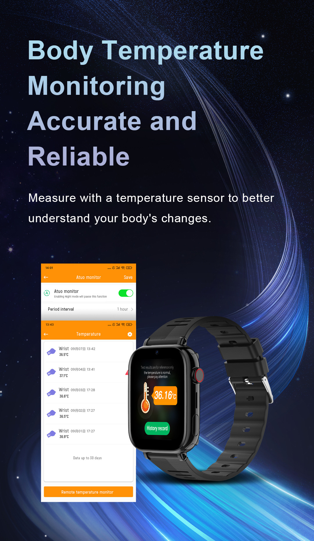 Cross-border e-commerce overseas version anti-wandering location, language video, elderly wristband, English version, health Application Scenario