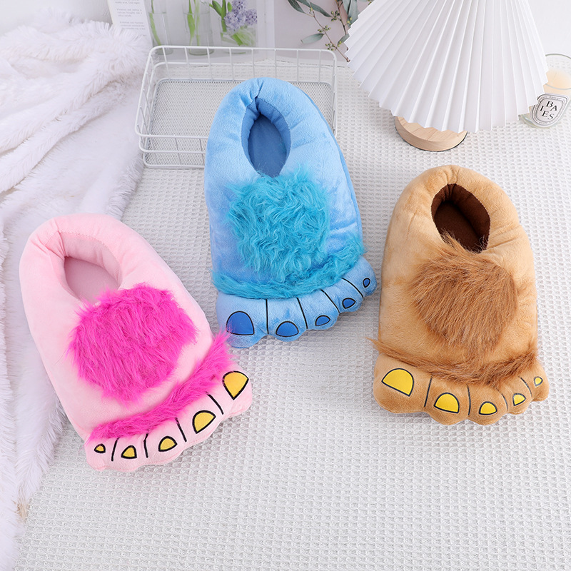 Creative Retro Savage Cotton Shoes Hobbit Slippers Big Feet Home Plush Thickened Baotou Shoes