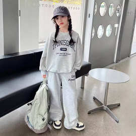 女童秋装时尚卫衣套装新款韩版中大儿童洋气春秋季运动休闲两件套