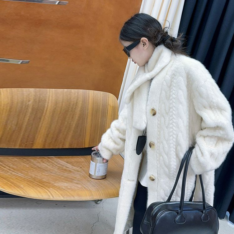 织里童装儿童皮冬季新款仿水貂绒毛皮毛一体毛毛外套女童装保暖