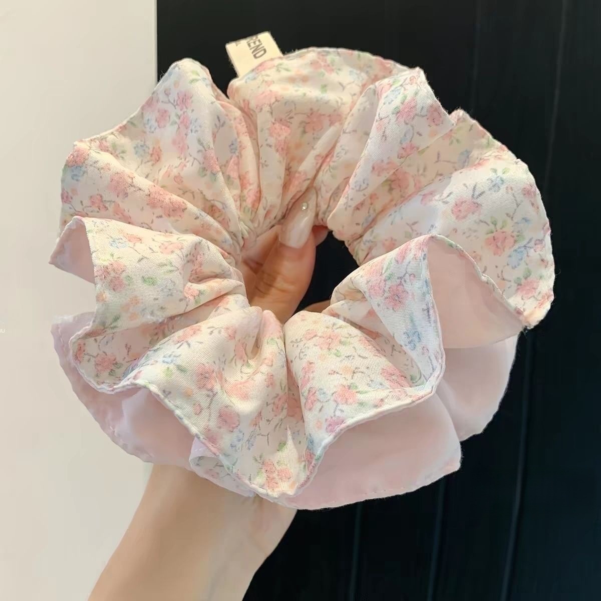 2026 nuevo estilo coreano super grande anillo de pelo intestino grande niñas de alto nivel de sensación de cabello de flores cuerdas de cabello de cordón de goma adornos para el cabello