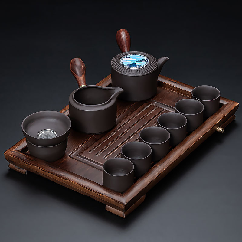 ✲☾☾✲10 보라색 모래(봉래 원더랜드) 측면 손잡이/나무 + 작은 평판/호두색✲☾☾✲