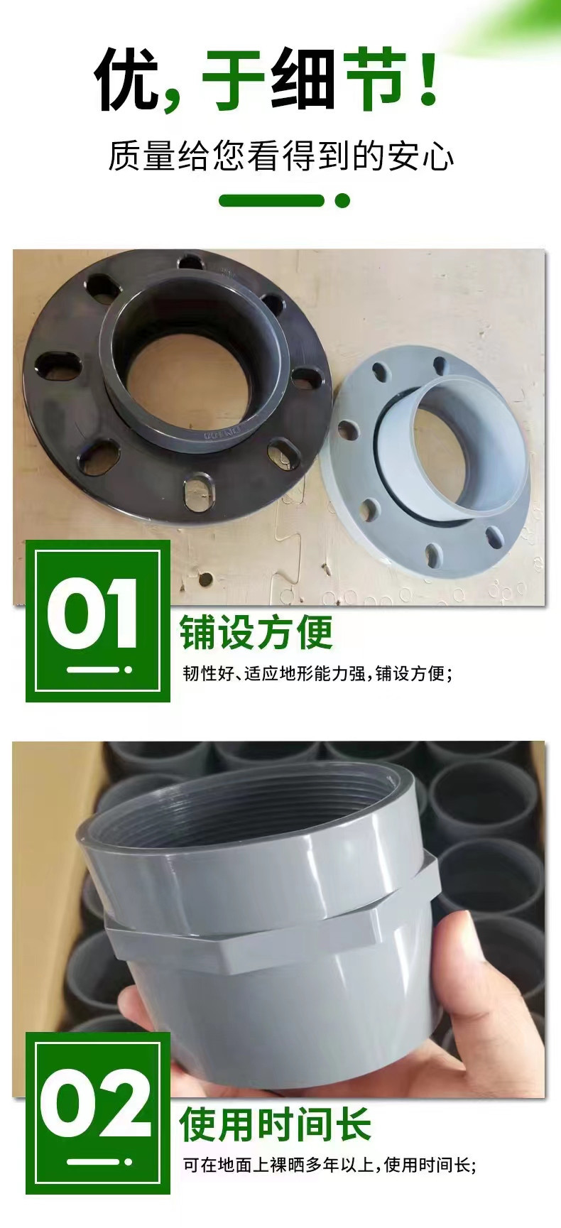厂家销售PVC-U分体活套平承法兰 UPVC双片式法兰盘法兰根-阿里巴巴