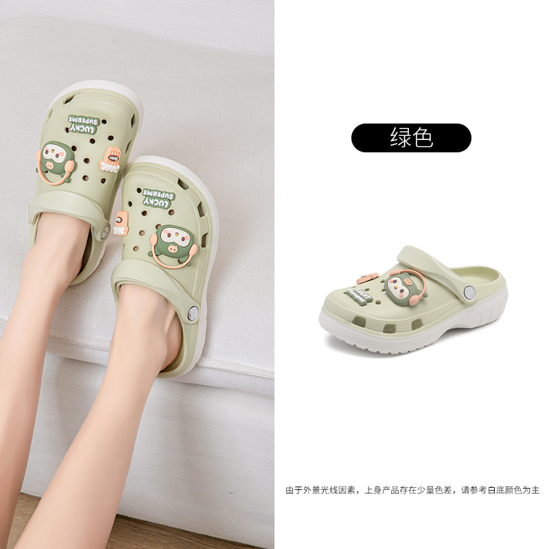 2025 nuevo estilo para hombres y mujeres pisando la mierda, zapatos con agujeros de verano, uso externo, sandalias y zapatillas de Baotou para estudiantes de suela suave antideslizante