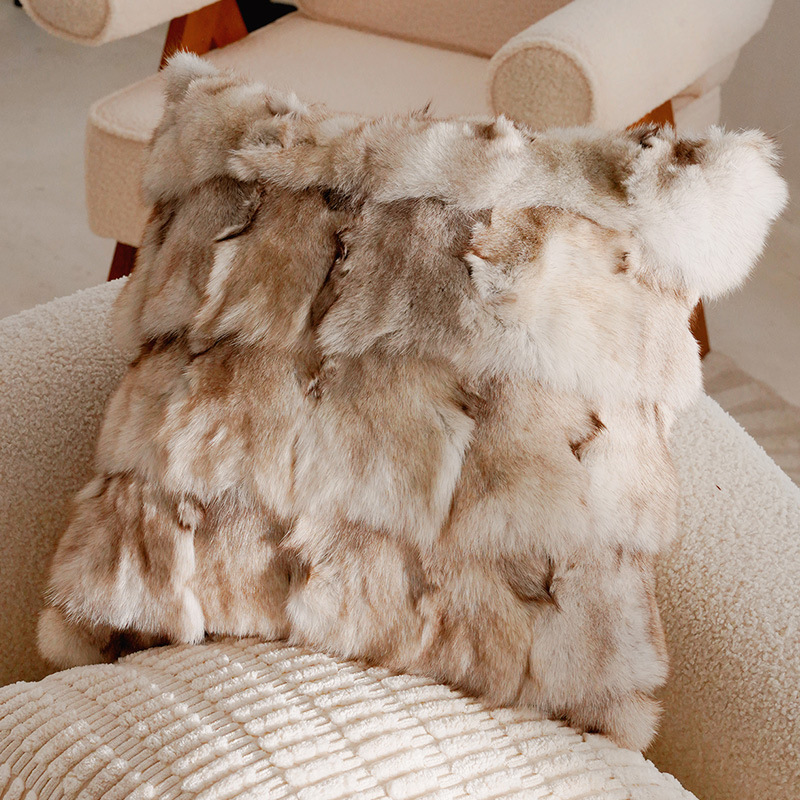 Funda de almohada de piel de zorro marrón 45x45cm