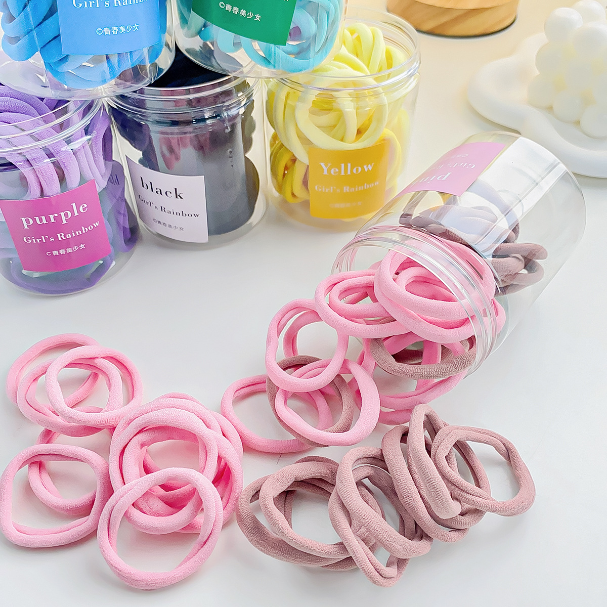 50 cans of seamless hair ties, thickened...