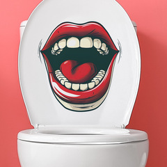 個性搞怪大嘴巴臥室浴室馬桶貼家居裝飾牆貼畫貼紙自粘批發跨境