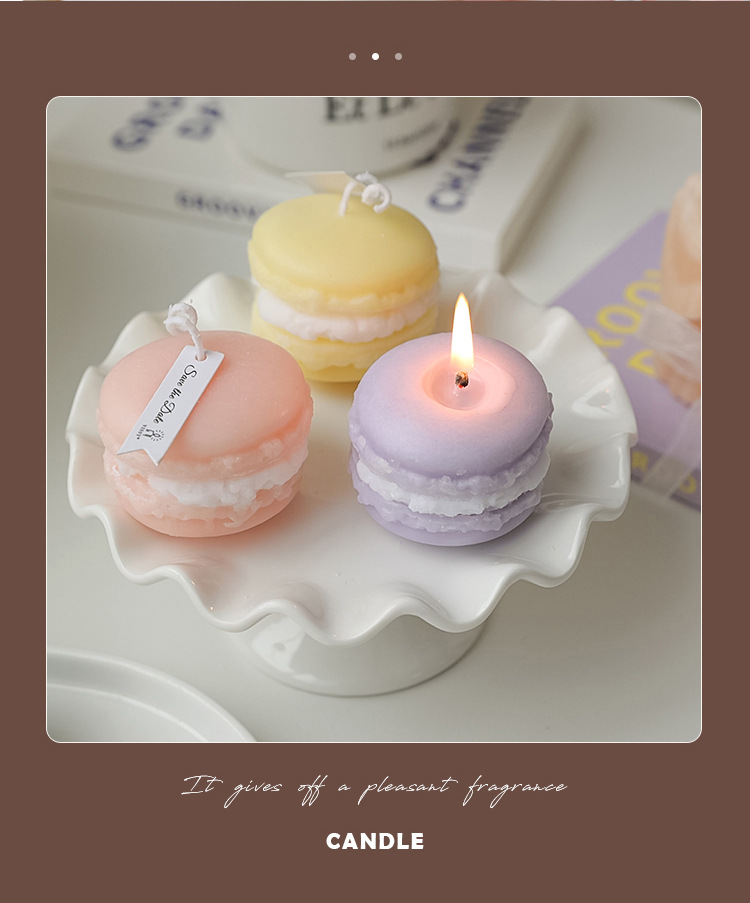 Mode Macarons Paraffine Bougie 1 Pièce display picture 2