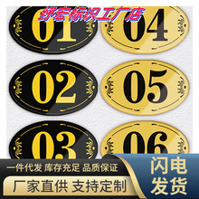 桌号牌数字贴号码牌新款亚克力门牌号家用自粘出租房间餐饮餐厅网