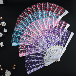 Transparent plastic lace fan wind restoring ancient ways collocation qipao dress japanese-style square dance and wind fan dancing