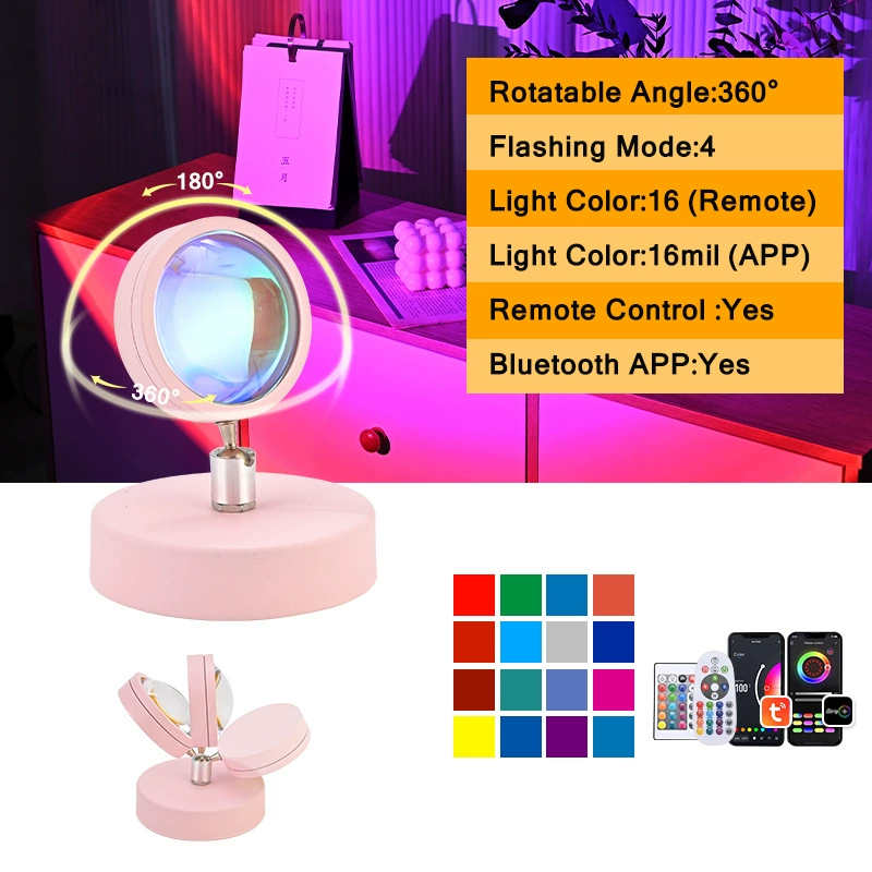Кросс -граница RGB закатная лампа мини маленькая настольная лампа фото атмосфера свет день не падает свет USB закатный свет сетевой красный закатная лампа