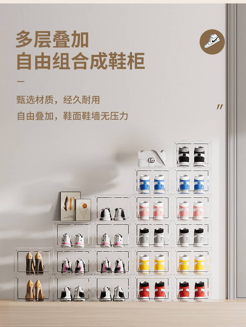 Transparent PP Plastic Shoe Box for AJ Basketball Shoes and Figures | Dust Protection