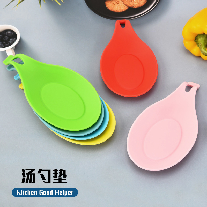 スープスプーンパッドお手入れ簡単 TPE キッチン用品パッドプラスチックスプーンパッド断熱スプーンパッドフレーバープレートパッドスプーンホルダーシェンホットスタイル|undefined