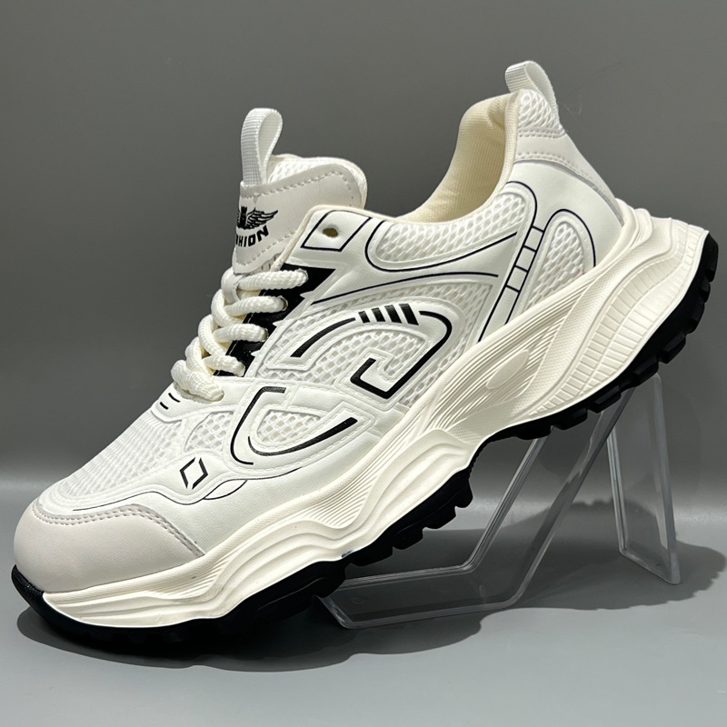 Breathable autumn white lightweight running sneakers for leisure…