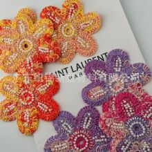 电脑珠绣立体棉质绣花花朵泡珠刺绣布贴外贸服装辅料厂家胸花Y445