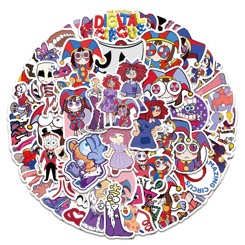 56 pieces cross-border the amazing digital circus magic digital circus rabbit clown stickers