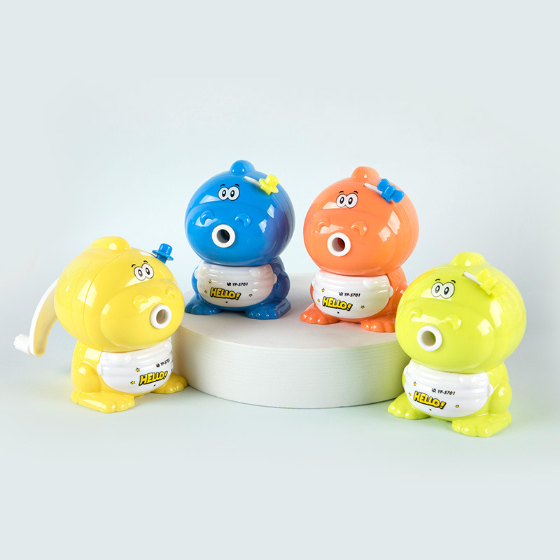 Sacapuntas de lápiz de YP-5701 pequeño dinosaurio estudiante aprendizaje Sacapuntas de lápiz de manivela papelería creativa sacapuntas regalo del estudiante