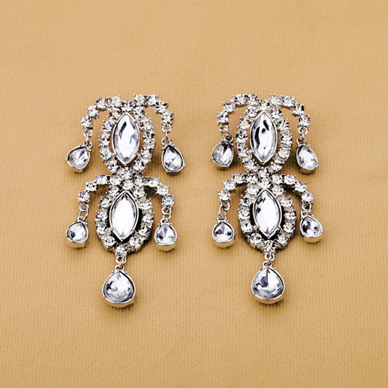 Shiny Diamond-encrusted Goddess Temperament Earrings Sweet Temperament Matching Skirt Ear Rings Personality Fashion Girlfriends Same Style Ear Studs Fashion display picture 1