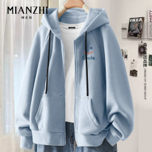 森马集团旗下棉致青少年开衫连帽卫衣男2024秋季新款大码宽松男装