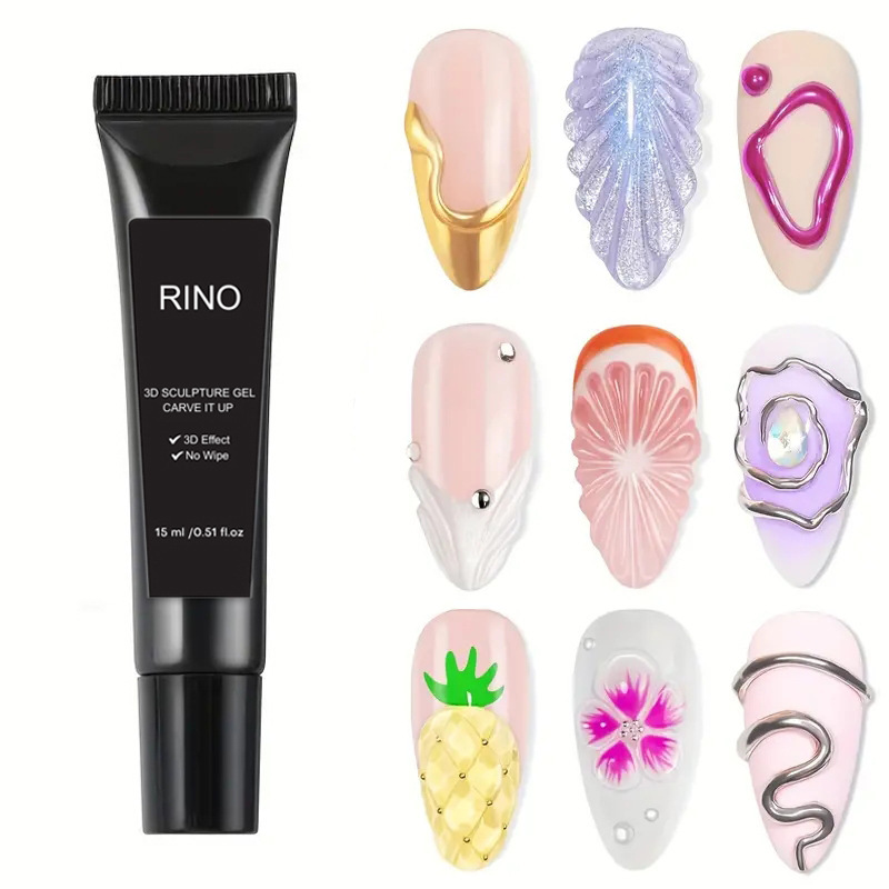 Cross-Border Hot Selling Transparent 3D Nail Art Sculpture Gel DIY Sculpture Modeling Sticky Diamond Glue Embossed Gel Odorless