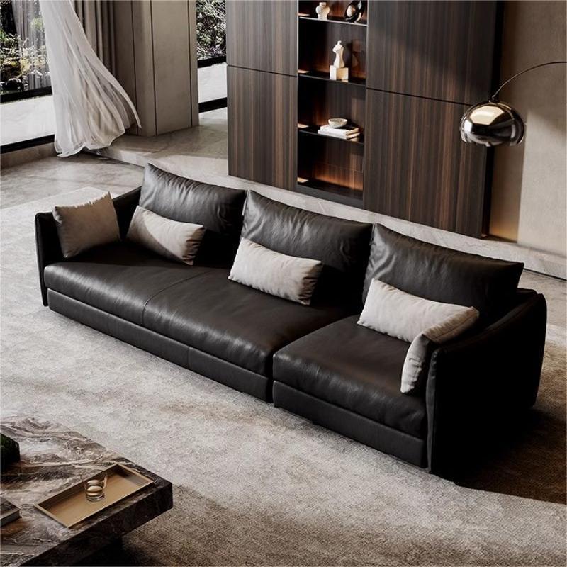 Italiano vintage jungle sofá de cuero, cabeza de cuero medieval estilo negro diseñador de sala de estar combinación de sofá de cuero image 4