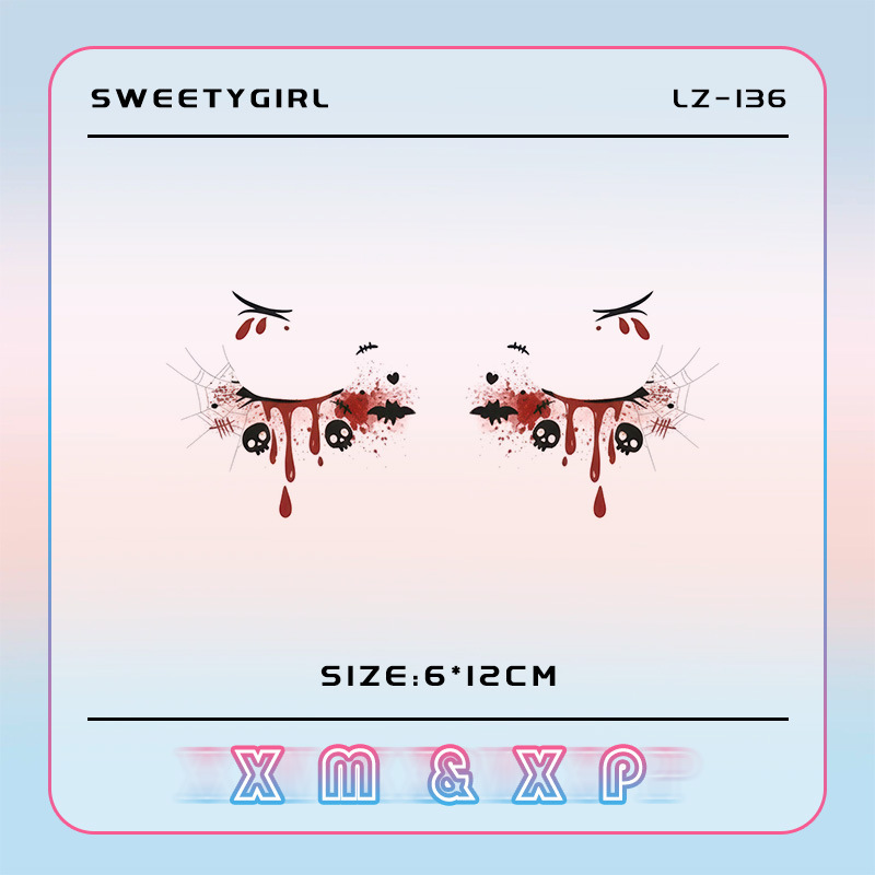 Halloween Dark Eye Stickers Easily Create a Gothic Sweet and Cool Temporary Tattoo with a Super Festive Atmosphere~