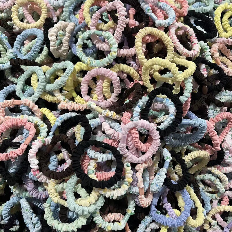 High Elastic Small Intestine Hair Tie Wholesale Night Market Stall Hair Rubber Band Simple Headband One Yuan Two Yuan Store Accessories