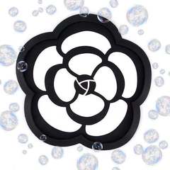 Camellia Car Anti-slip Mat with Flower Patchwork Cartoon Creative High-Temperature Resistant Round Car Phone Anti-slip Mat Wholesale