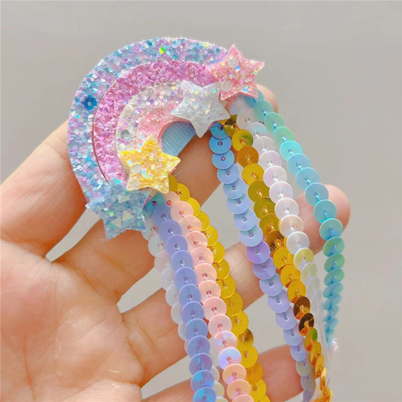 Cartoon Style Rainbow Star Glitter Tassel Hair Clip display picture 10