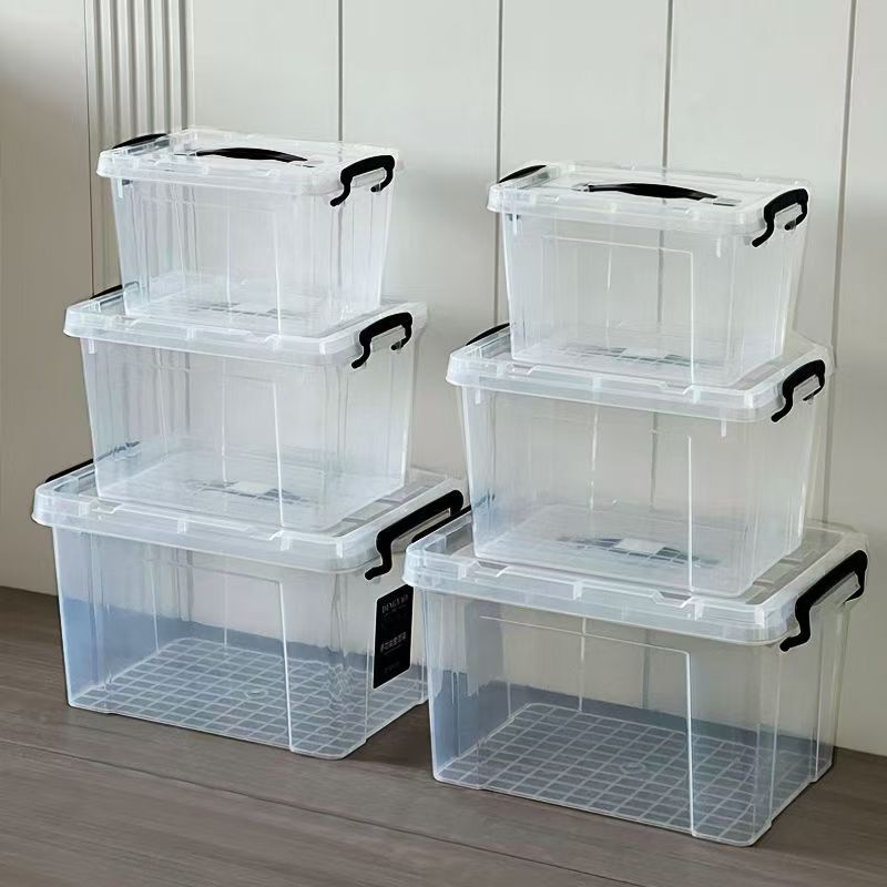 Waterproof and Moisture-Proof Plastic Box, Transparent Storage Box, Large Organizing Box, Portable Storage Box for Clothes with Lid, Household Use Waterproof and Moisture-Proof Plastic Box, Transparent Storage Box, Large Organizing Box, Portable Storage Box for Clothes with Lid, Household Use