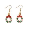 Christmas earrings, metal socks, European style, wholesale, simple and elegant design, with snowflakes