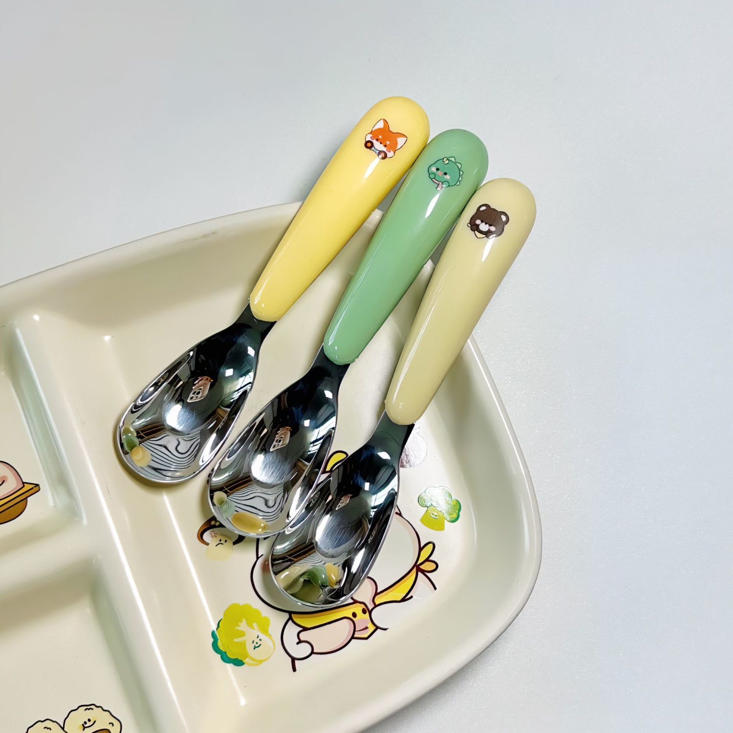 Stainless Steel 316 Children's Baby Feeding Dinner Spoon Household Spoon Infant Small Soup Spoon Supplementary Food Yuanbao Spoon