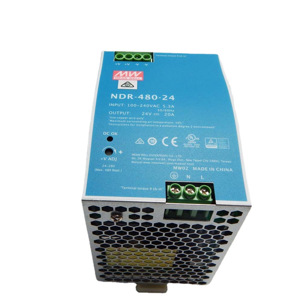现货NDR-480明纬220转24/48V导轨20A开关电源变压器驱动工控