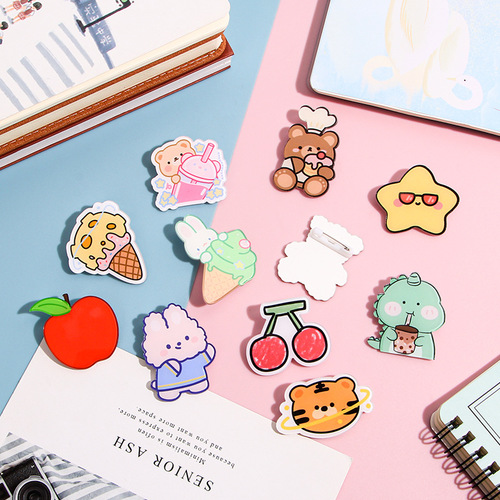 Creative cute brooches, acrylic cartoon trinkets, clothes, bags, accessories, pins, children's badges, gifts wholesale
