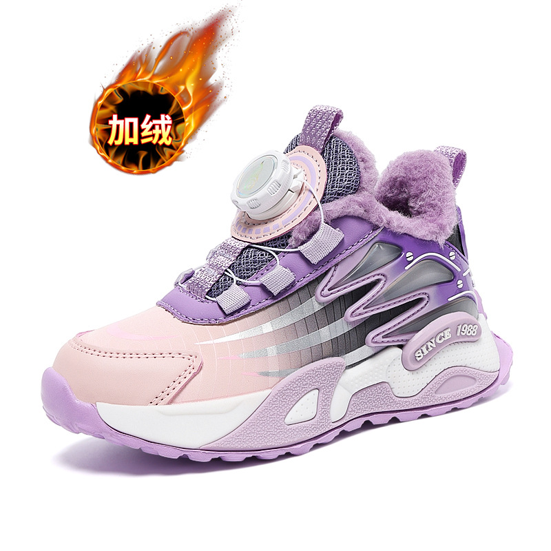 Zapatos de niñas de invierno nuevos zapatos de algodón, zapatos casuales para niños antideslizantes, calentamiento, zapatos deportivos para niños mayores