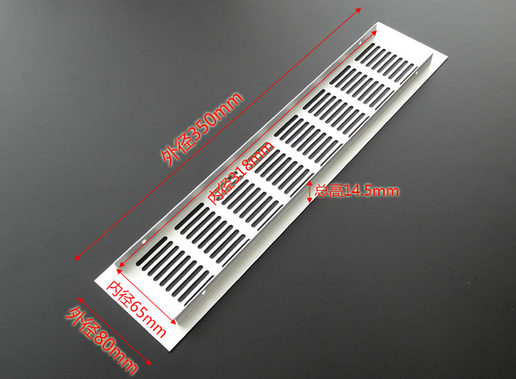 Fábrica al por mayor de aleación de aluminio red de ventilación rectangular armario ventilación de ventilación de ventilación de ventilación multipropósito