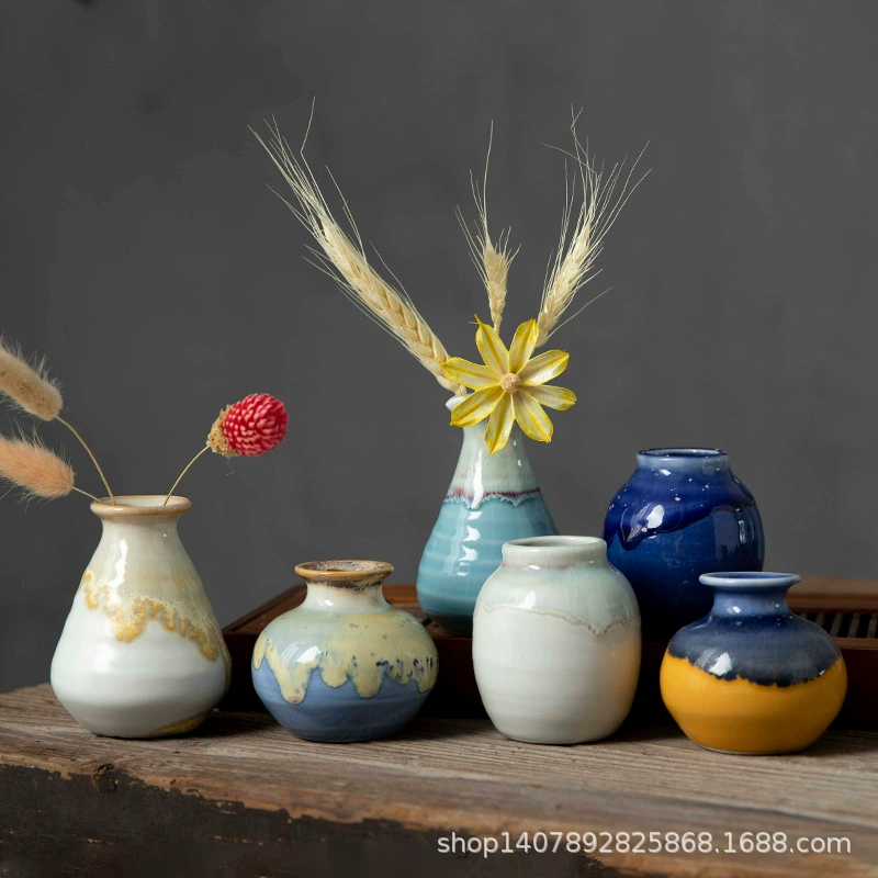 Jingdezhen Creative ins ветер мини-керамическая ваза вставка сушеных цветов Фотография реквизит литературные украшения Макарон