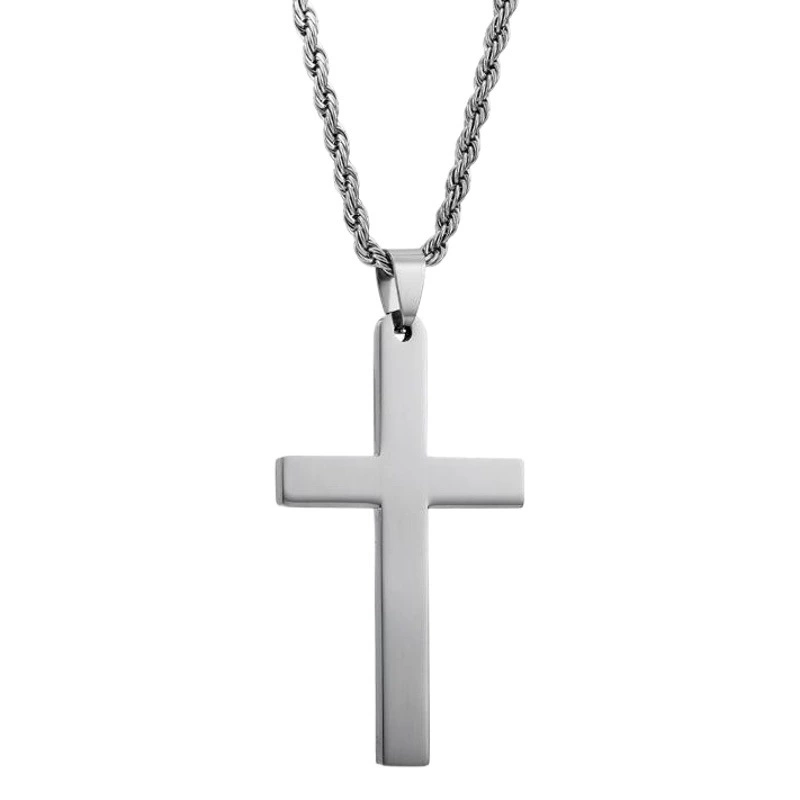 Кулон из нержавеющей стали Крест из титановой стали Мужское ожерелье Аксессуары для одежды для девочек Индивидуальные ювелирные изделия Цепочка для костюма