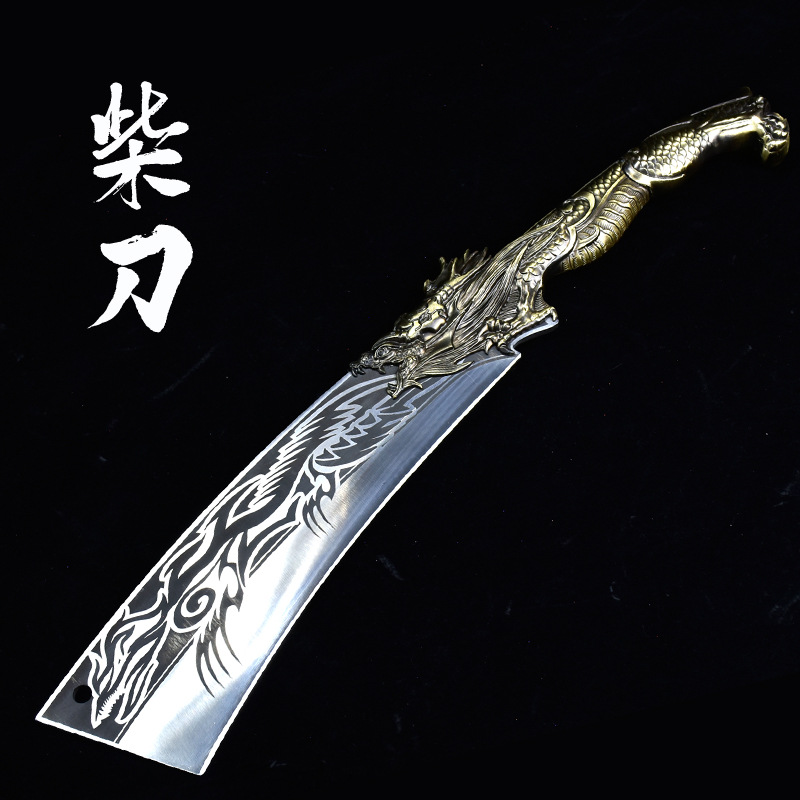 龙泉柴刀抖音快手同款手工锻打柴刀镰刀开山户外家用砍骨刀修枝刀