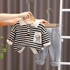 Children's Spring Outfit Set 2023 New KOREAN Style Cute Striped Baby Fashion Two-Piece Set